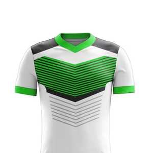 Top nouveau personnalisé Polyester hommes rétro vêtements de football entièrement sublimé vert et blanc personnalisé joueur Version maillot de football 2025 - Product Image 5