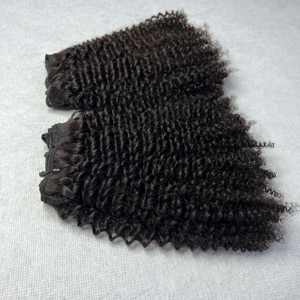 Vente en gros Paquets de Cheveux Bruts de Haute Qualité Crépus Bouclés Cambodgiens Super Grossier Double Tiré Extensions de Cheveux Humains - Product Image 5