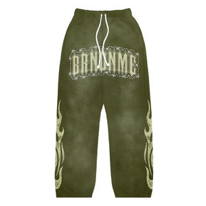 Conjunto Deportivo de Pantalones Deportivos de Algodón 100% de Alta Calidad con Bordado Personalizado, Lavado Ácido, Estilo Flare, para Hombre - Product Image 5