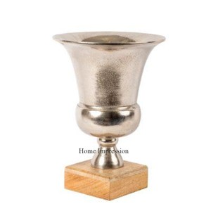 Juego de 2 jarrones de trompeta decorativos de Metal resistente para decoración de bodas y suministro de centro de mesa de fabricante indio - Product Image 5