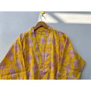 Robe Kimono en Coton Style Spa, Peignoir Doux en Coton Indien, Tenue Décontractée Quotidienne, Robes Décontractées pour Cadeaux - Product Image 5