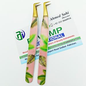 Marque privée Papier Enduit Durable En Acier Inoxydable 90 Degrés Boot Extension De Cils Pince À Épiler Conception Pour Les Ventilateurs De Méga Volume - Product Image 1