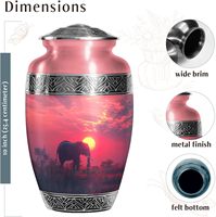 Urnes d'éléphant pour cendres humaines Urne pour cendres Urnes de crémation masculines et féminines adultes pour femmes Urnes funéraires pour hommes adultes Taille personnalisée