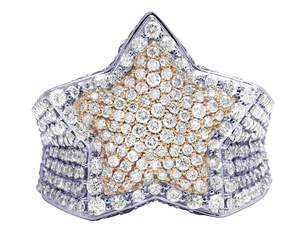 Anillo de estrella de moissanita chapado en oro para hombres y mujeres Hip Hop Iced Out 925 joyería de plata - Product Image 2