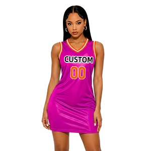Robe de basket-ball en maille bleue personnalisée pour femmes, sans manches, col rond, coupe régulière, respirante, séchage rapide, vêtements de sport pour toutes les saisons - Product Image 3