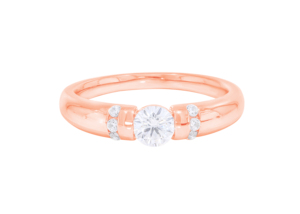 แหวนเพชรแนวโรแมนติกสำหรับผู้ชายแหวนแต่งงานประดับ0.50Ct โรสโกลด์14K - Product Image 5