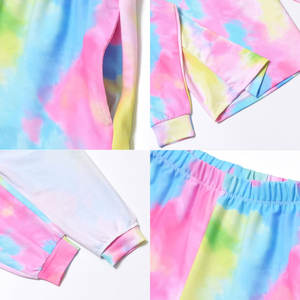 ชุดเสื้อฮู้ดมัดย้อมผ้าฝ้าย100% ใส่ได้ทั้งชายและหญิงผ้านุ่มสบายพิมพ์โลโก้ได้ตามต้องการสำหรับชุดลำลองชุดกีฬาลดราคาจำนวนมาก - Product Image 4