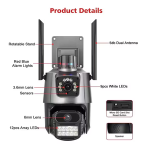 6MP không dây wifi thông minh CCTV Video an ninh mạng IP PTZ máy ảnh 2K icsee 360 ngoài trời ống kính kép wifi an ninh máy ảnh - Product Image 4