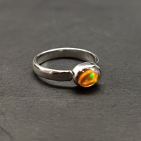 Bague en argent sterling 925 avec opale éthiopienne naturelle, pierre précieuse éblouissante artisanale, cadeau pour elle