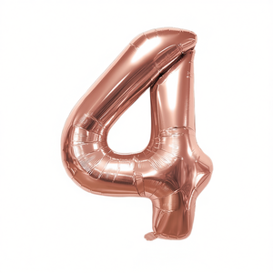 Globo de Número 4 en Oro Rosa de 80 cm, Decoración de Fiesta con Lámina Metálica - Product Image 2