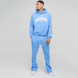 Personnalisé Surdimensionné Boxy Peinture Éclaboussures Homme Gousset Survêtement À Capuche Pantalon De Survêtement Jogger Ensemble Gym Wear Cargo Pant Survêtement - Product Image 1