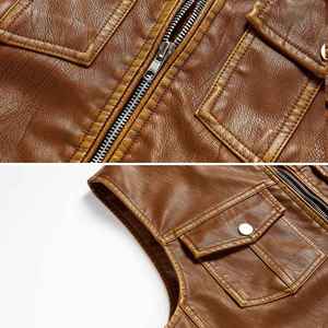 Chaleco de cuero genuino personalizable de alta calidad para hombre, diseño de moda de motorista elegante, chaleco transpirable de alta calidad para hombre - Product Image 4