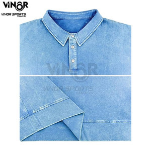 เสื้อโปโลสำหรับผู้ชายสไตล์วินเทจแขนสั้นผ้าแคนวาสสายสีทึบโลโก้ตามสั่ง - Product Image 6