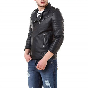 Nouvel arrivage de veste en cuir de peau de vache pour hommes lourds col montant avec revêtement High Street à la mode hiver décontracté en gros - Product Image 3
