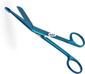 กรรไกรตัดผ้าพันแผลลิสเตอร์ สแตนเลสเกรดพรีเมียม เคลือบพลาสมาสีน้ำเงิน อุปกรณ์การแพทย์ผ่าตัด โดย ชูแอนด์โค - Product Image 2