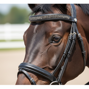 Bandeau de tête pour cheval en cuir fait main, droit, gris, rembourré, équipement équestre pour l'équitation, bandeaux de tête de haute qualité prêts à l'exportation - Product Image 1