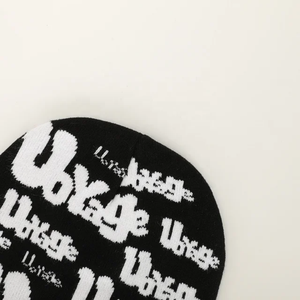 Gorro de punto de invierno Unisex de alta calidad personalizado OEM, Gorras acrílicas negras, logotipo bordado, estilo Hip Hop de moda para viajes - Product Image 3