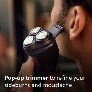 Afeitadora Eléctrica Rotatoria para Hombre, Triple Cuchilla, Resistente al Agua IPX7, Recortadora de Barba Extraíble, Ergonómica, con Alimentación USB, Diseño Alemán - Product Image 3