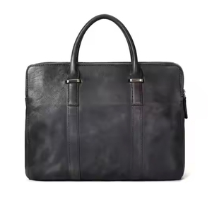 Bolsa de mensajero de cuero auténtico para ordenador portátil de viaje, bandolera Vintage de cuero de grano completo, bolsa de mensajero para ordenador portátil - Product Image 1