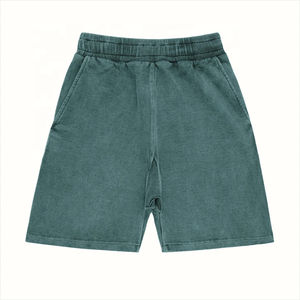 2024 Fashion Custom Streetwear <b>Men</b> Raw Edge <b>Fleece</b> Vintage Wash Jogger <b>Shorts</b> Acid Wash Sweat <b>Shorts</b> - Product Image 4