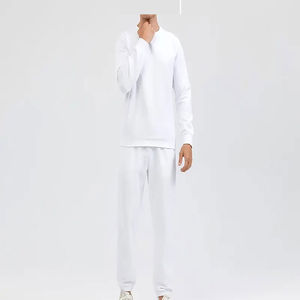 Ensemble 2 pièces pour hommes avec logo brodé sur mesure en vrac vente en gros en vrac personnalisé survêtements en coton respirant couleur survêtement de jogging en polyester coupe ajustée - Product Image 1