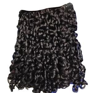 Bundle Deep Wavy <b>Curly</b> Black Color Single Donor 100% Human <b>Hair</b> Extensions Super Double Drawn Flat Wholesale Price Virgin <b>Hair</b> - Product Image 3