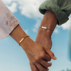Valentine personnalisé son et le sien coordonnées initiales gravées bracelets appariés cadeau personnalisé pour Couple petit ami fille - Product Image 1