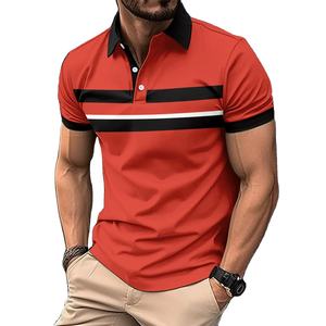 Summer New Men's Solid Eco-Friendly Breathable Short Sleeve for <b>Shirt</b> High Street Style 100% Polyester <b>Office</b> Lapel <b>T</b>-<b>Shirt</b> - Product Image 2