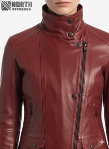 Último diseño moda mujer moda chaqueta precio al por mayor mujeres cuero moda chaquetas señoras chaqueta de cuero personalizado - Product Image 4