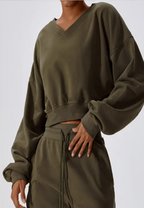 Sudadera con capucha de alta calidad para mujer, sudadera informal holgada Vintage, precio barato, ropa de calle de manga larga, sudadera transpirable corta - Product Image 4