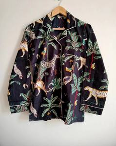 Pijama de algodón suave puro con cuello en V para mujer, hermosos estampados de animales, estilo Sexy, transpirable para adultos, ropa de dormir de talla grande para mujer - Product Image 4