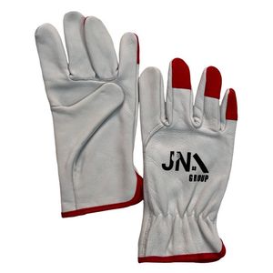 Gants de conduite en cuir de haute qualité blanc pour hommes gants de conduite de moto en cuir de vachette fendu gants de conduite en cuir - Product Image 1