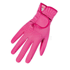 Guantes de montar de cuero sintético transpirables rosas fuertes hechos a medida para hombres y mujeres, equipo ecuestre de invierno, empuñaduras de mano para montar - Product Image 5