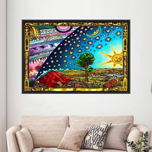 Modern Gravure Flammarion Astronomy Canvas Print - Elegant Decor Art,1P:Black <b>Framed</b> - Product Image 1