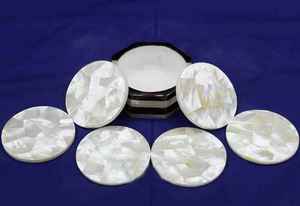 Nacre sous-verres ensemble résine dessous de verre moule arabe thé sous-verres pour boisson de luxe vadrouille Table tapis et tampons - Product Image 6