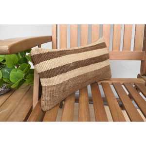 Oreiller en laine Kilim beige 8x16 pouces de luxe rustique moelleux Floral jeter pour canapé literie Portable Vintage tissé Patchwork Design - Product Image 2