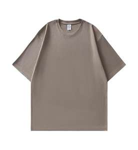 T-shirt oversize à coupe ample en coton, épaules tombantes, streetwear, col côtelé, logo personnalisé, t-shirt vierge pour homme, vente chaude - Product Image 4