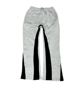 Pantalones de chándal acampanados de peso pesado Unisex personalizados 2025, sin cordón, cintura elástica, lona transpirable, holgados apilados, Vintage de talla grande - Product Image 4