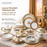 Service de table de luxe JOZING avec garniture dorée, assiettes en porcelaine et théière – Liquidation de stock, vente directe usine en gros par tonne