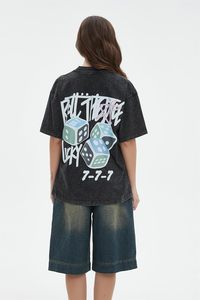 2025 verano algodón de gran tamaño Hiphop moda High Street Popular camiseta hombres americano Vintage Casual Harajuku Y2k parejas corto - Product Image 5