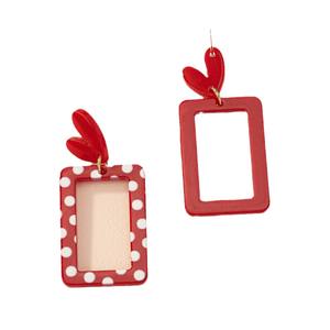 2025 nouveaux produits hiver printemps nouvel an petit amour frais Poldot boucles d'oreilles gaz belles boucles d'oreilles ludique et rétro - Product Image 1