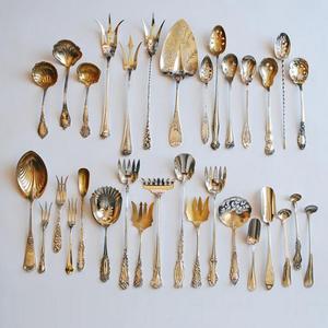 Ensemble de couverts plaqués métal 99.9% de luxe de haute qualité pour mariage et fête couverts et vaisselle durables - Product Image 1