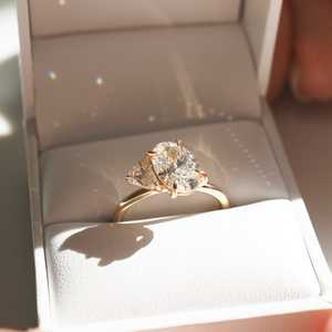 Toi Et Moi 1.65 carats bague de fiançailles bague de mariage ovale poire coupe diamant de laboratoire certifié IGI bijoux deux pierres laboratoire créé bague - Product Image 3