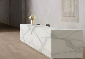 Custom Kitchen Bathroom Vanity <b>Tops</b> Porcelain Natural Stone Countertops Carrara Calacata <b>Marble</b> for Hotel Projects Prefab Cut - Product Image 2