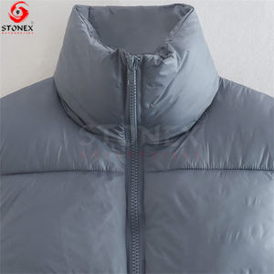 Chaqueta y abrigos de invierno El más nuevo chaleco sin mangas Chaqueta con capucha Abrigo con cremallera Cropped Cotton Puffer Down Coat Chaleco para mujer Chaqueta - Product Image 3