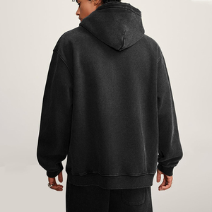 Haute qualité Logo personnalisé Vintage personnalisé lavé à l'acide goutte épaule en détresse poids lourd soleil délavé pull à capuche - Product Image 5