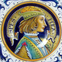 Assiette murale en céramique de haute qualité fabriquée en Italie, portrait de homme, style Renaissance, pour la décoration de la maison