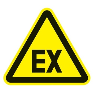 Señal de Advertencia de Plástico ASR A1.3/DIN EN ISO 7010 de 200 mm, Cartel Publicitario para Atmósfera Explosiva - Product Image 1