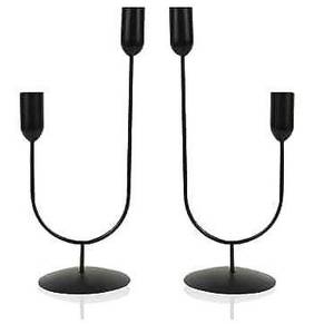 Candelabro de Metal de Dos Brazos de Color Dorado Hecho a Mano de la Mejor Calidad para Decoración Navideña del Hogar y la Oficina - Product Image 5