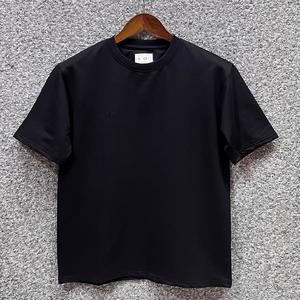 300GSM 100% algodón orgánico Cruz Terry camisetas peso pesado de gran tamaño cuello redondo etiqueta personalizada diseño sólido patrón en blanco OEM ODM - Product Image 4